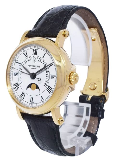 patek philippe 5059 18k white gold|Patek Philippe leather strap.